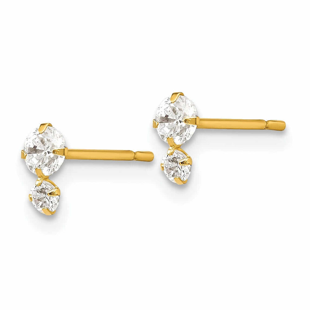 14k Madi K CZ Childrens Post Earrings