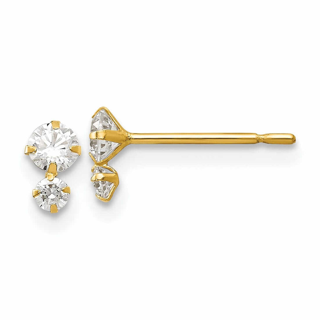 14k Madi K CZ Childrens Post Earrings