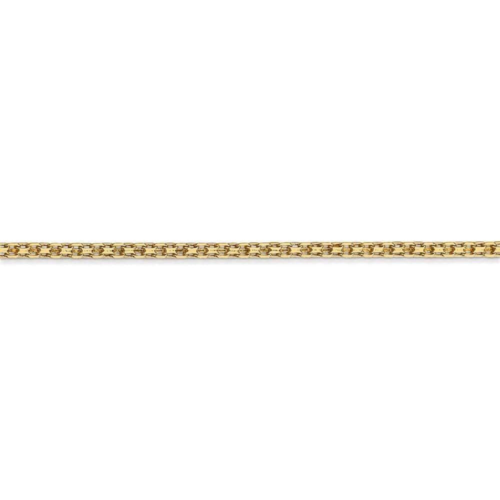 14k Yellow Gold Polish 2.00mm Flat Solid Chain