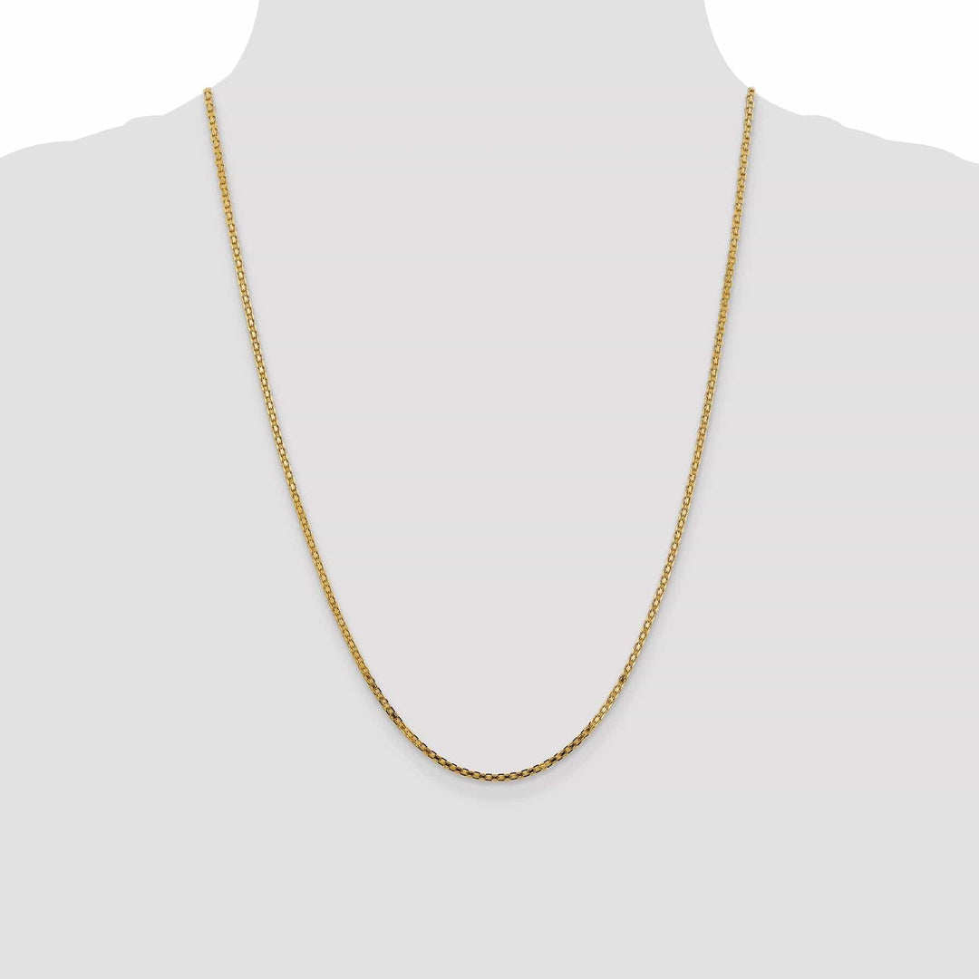 14k Yellow Gold Polish 2.00mm Flat Solid Chain