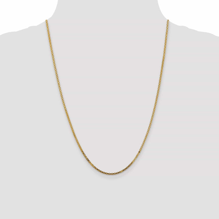 14k Yellow Gold Polish 2.00mm Flat Solid Chain