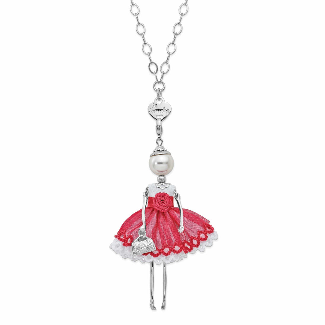 Le Amiche Swarovski Pearl Red Rose Doll Charm