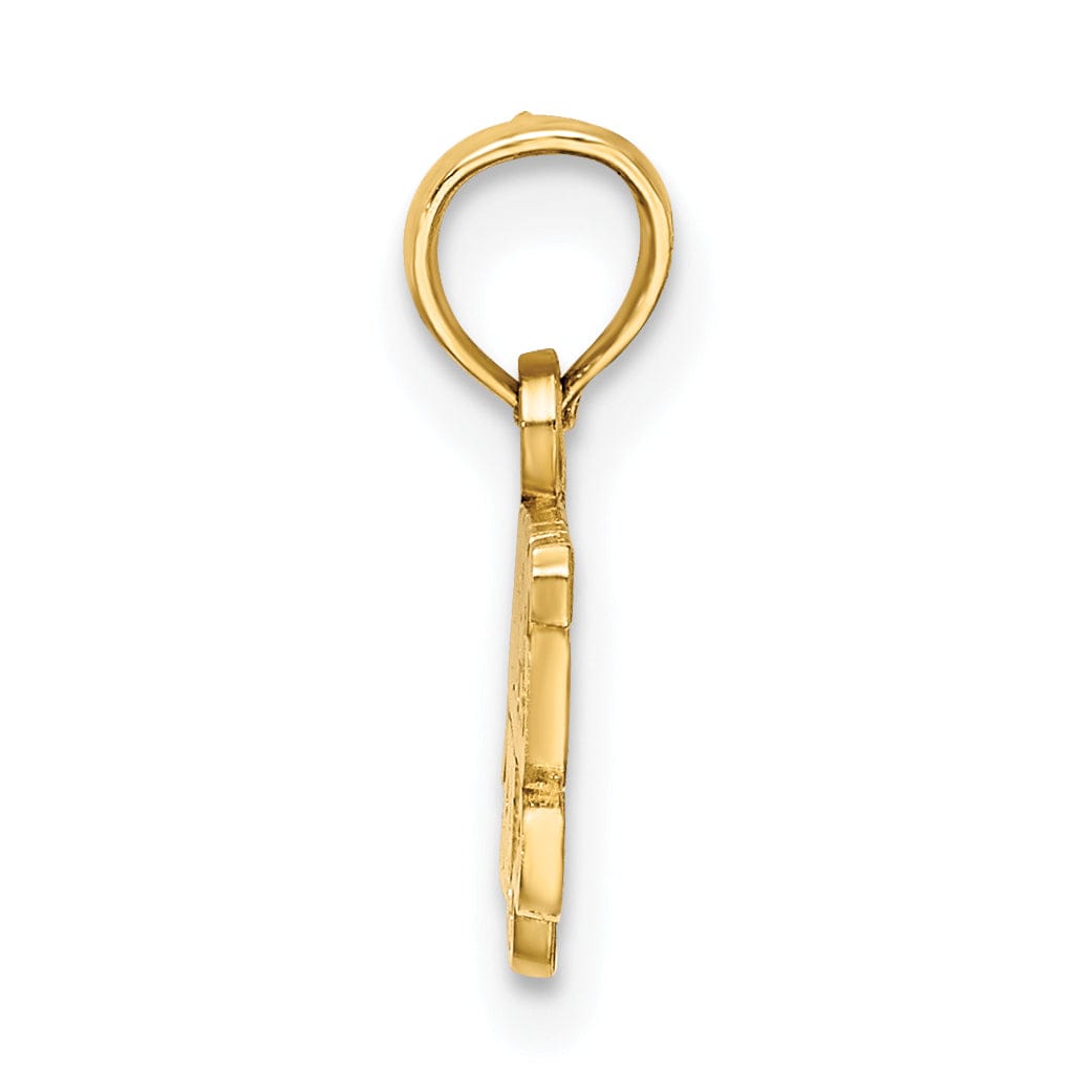 14k Yellow Gold Polished Finish GRANDPAS GIRL Charm Design Pendant