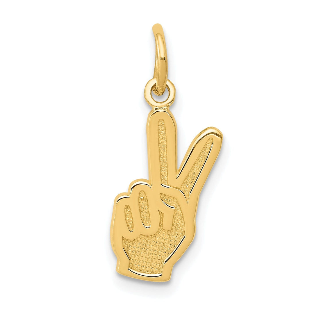 14k Yellow Gold Peace Sign Charm Pendant