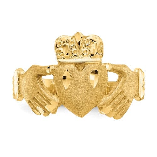 14k yellow gold D.C mens claddagh ring