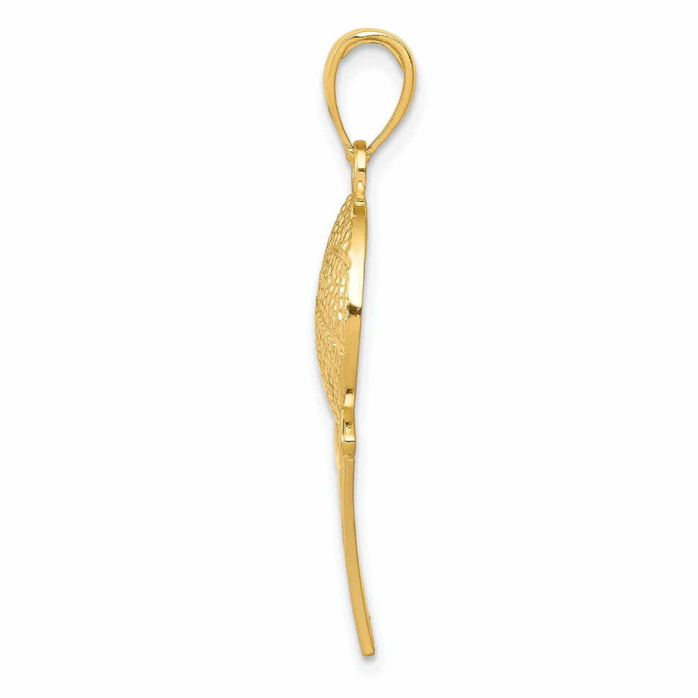 14 Yellow Gold Basketball and Net Charm Pendant