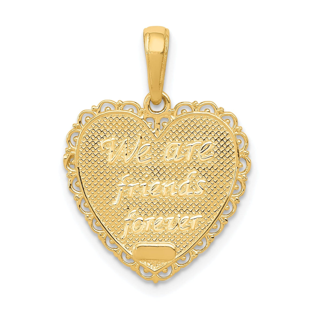 14k Yellow Gold Sister Forever Friends Pendant