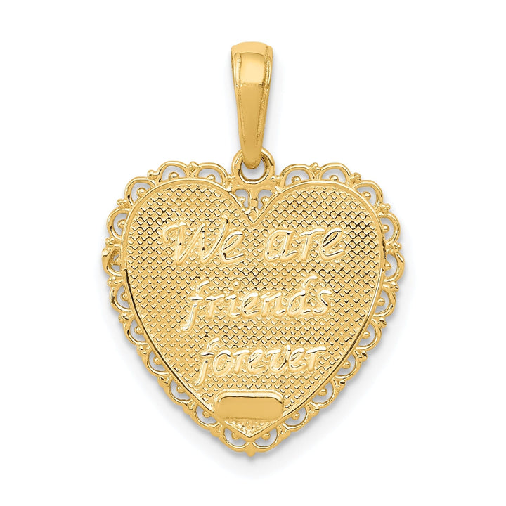 14k Yellow Gold Sister Forever Friends Pendant