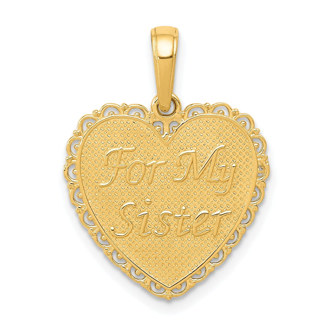 14k Yellow Gold Sister Forever Friends Pendant