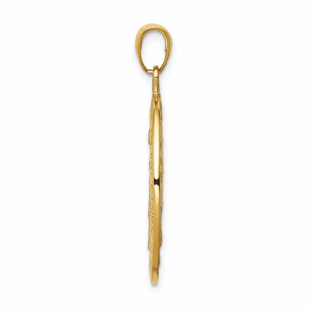 14k Yellow Gold Miraculous Oval Medal Pendant