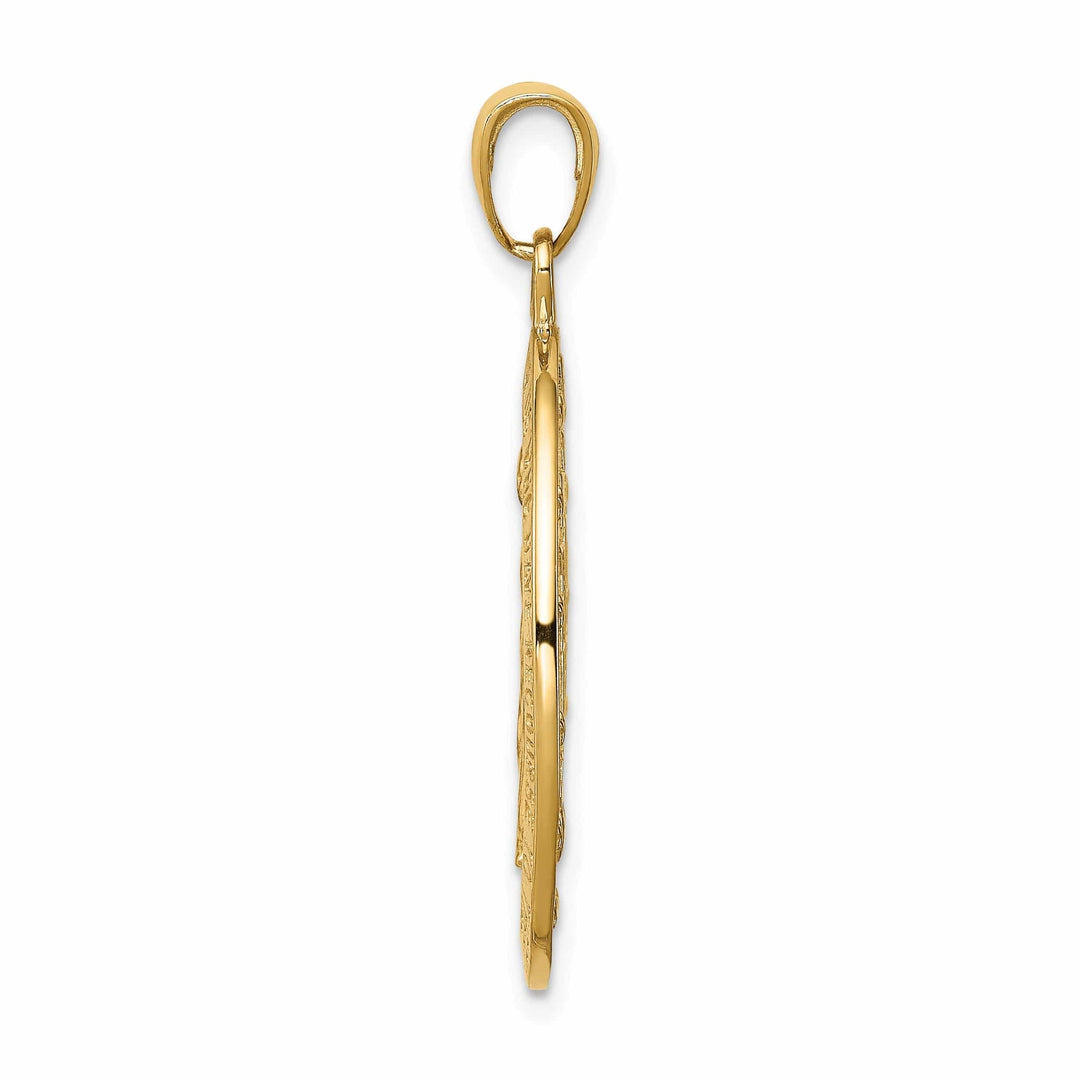 14k Yellow Gold Miraculous Oval Medal Pendant