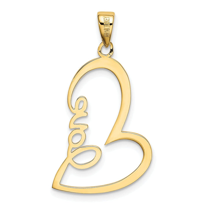 14k Yellow Gold Love Heart Fancy Design Pendant