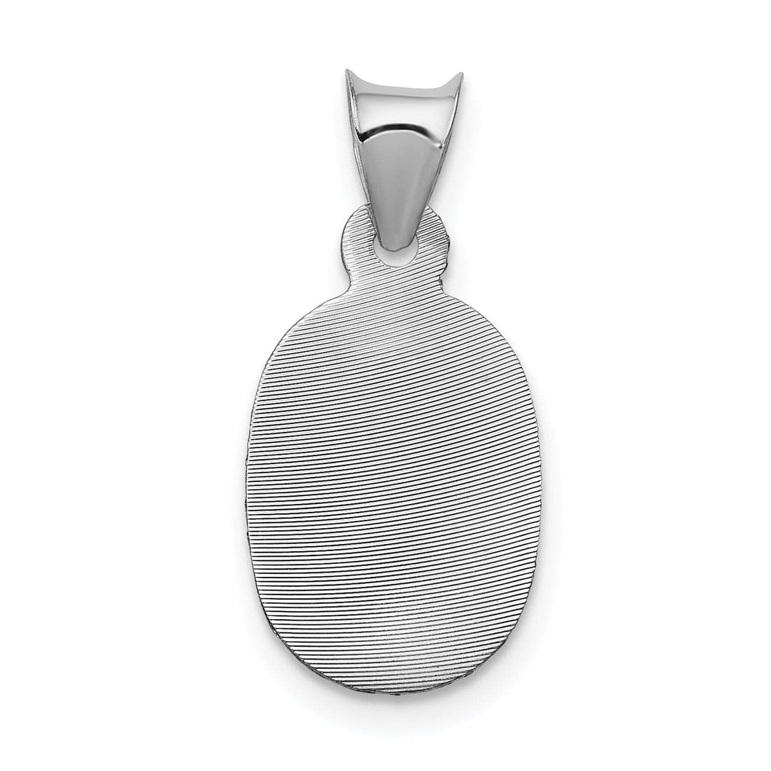 14k White Gold Our Lady of Guadalupe Oval Charm