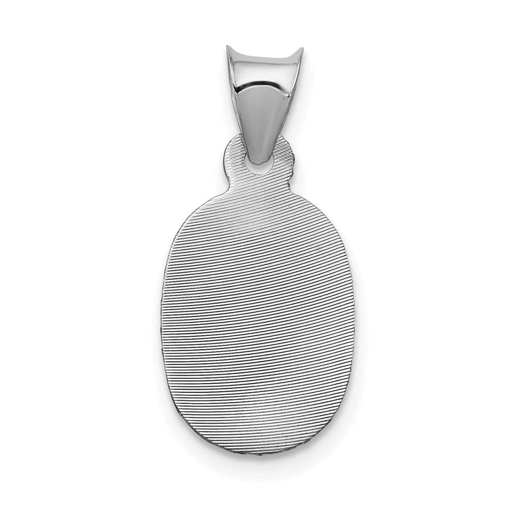 14k White Gold Our Lady of Guadalupe Oval Charm
