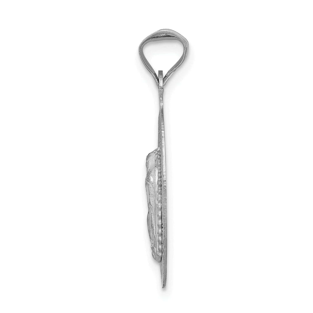 14k White Gold Our Lady of Guadalupe Oval Charm