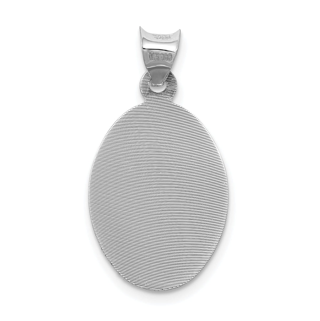 14k White Gold Our Lady of Guadalupe Oval Charm
