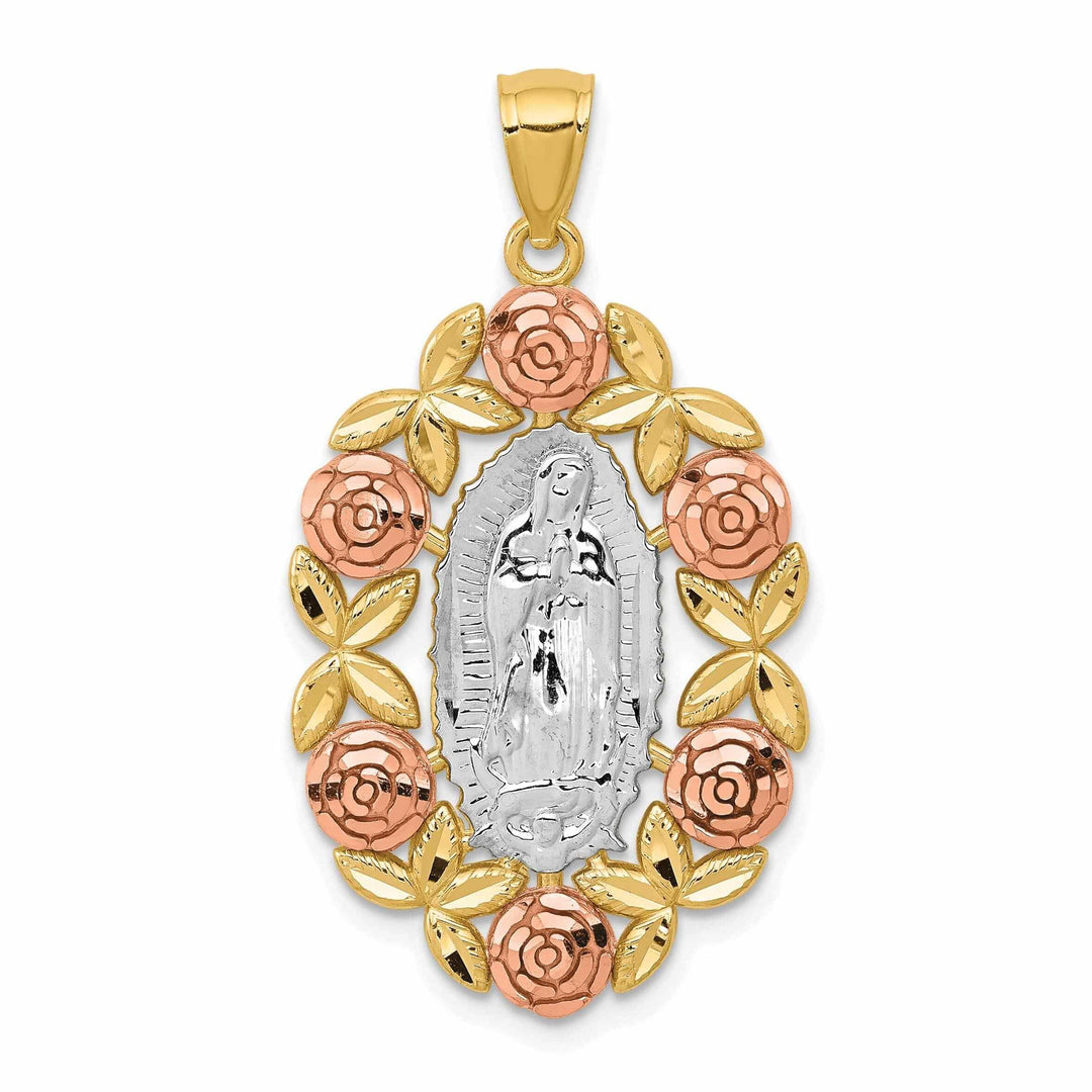 14 Two Tone Gold Our Lady of Guadalupe Pendant