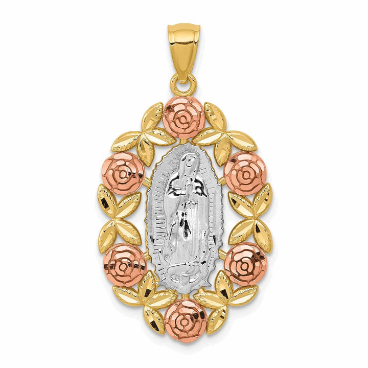 14 Two Tone Gold Our Lady of Guadalupe Pendant