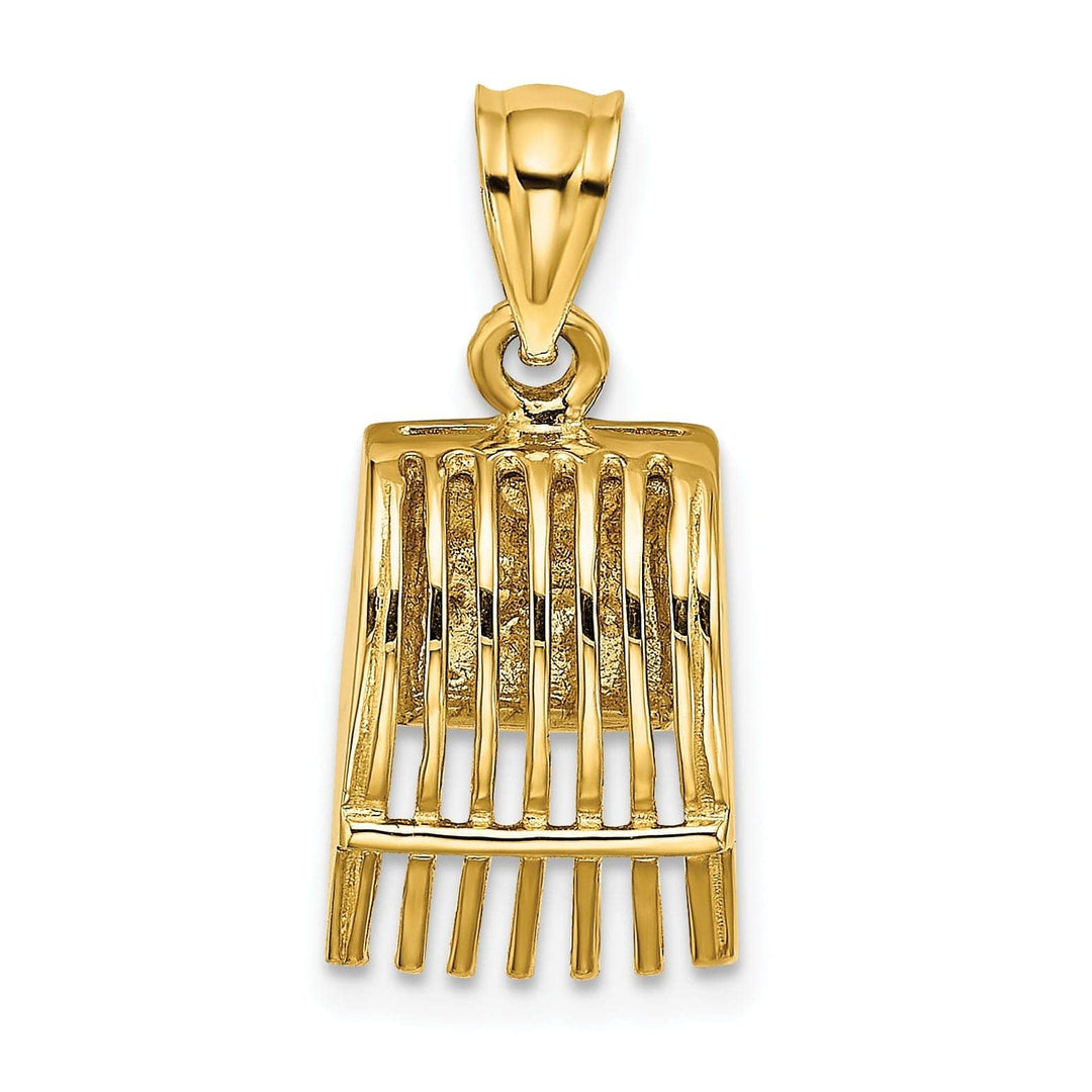 14K Yellow Gold Polished Finish 3-Dimensional Cranberry Scoop Charm Pendant