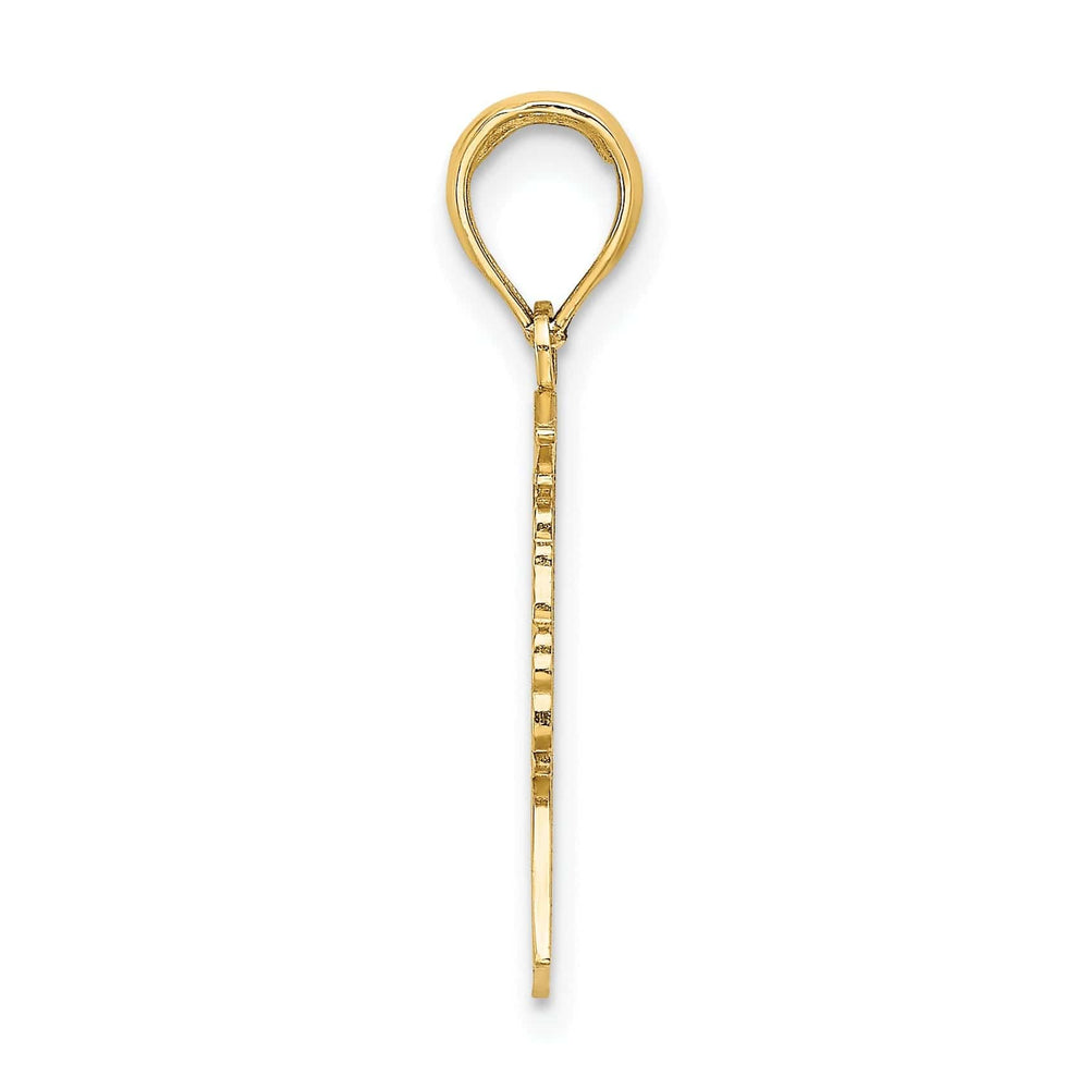 14k Yellow Gold Polished Finish Female Graduation Profile with Diploma Charm Pendant