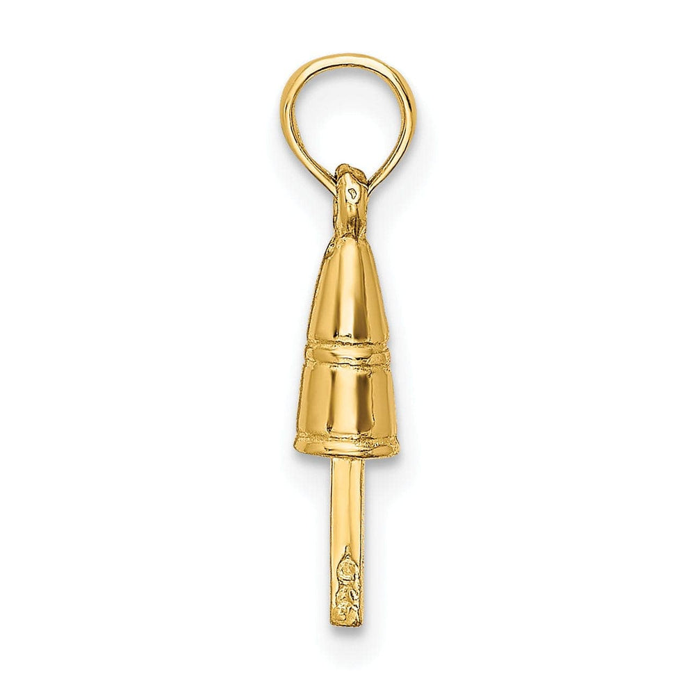 14K Yellow Gold Polished Finish 3-D Buoy Charm Pendant