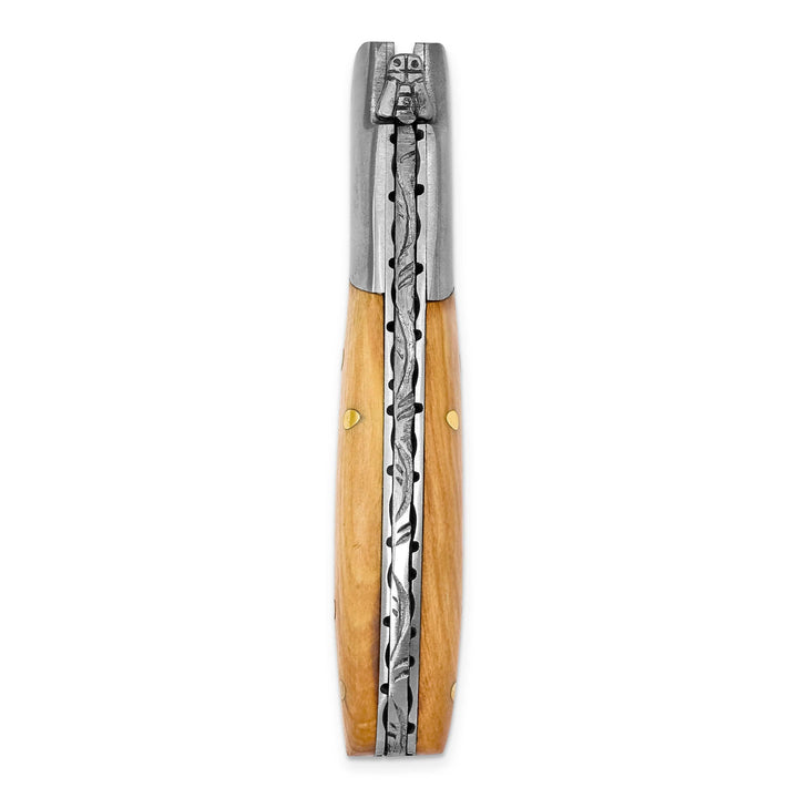 Damascus 256Layer Folding Blade Wood Knife