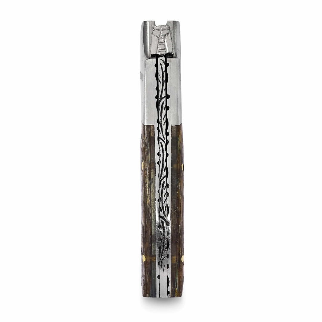 Damascus 256 Layer Folding Blade Abalone Knife