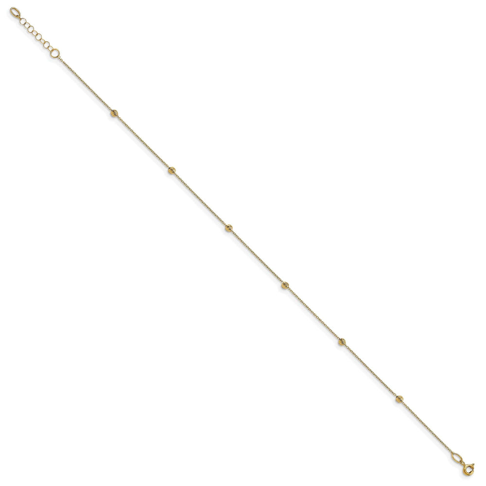 14k Yellow Gold Polished with 1 in ext. Anklet