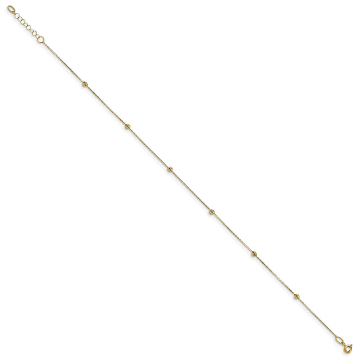 14k Yellow Gold Polished with 1 in ext. Anklet