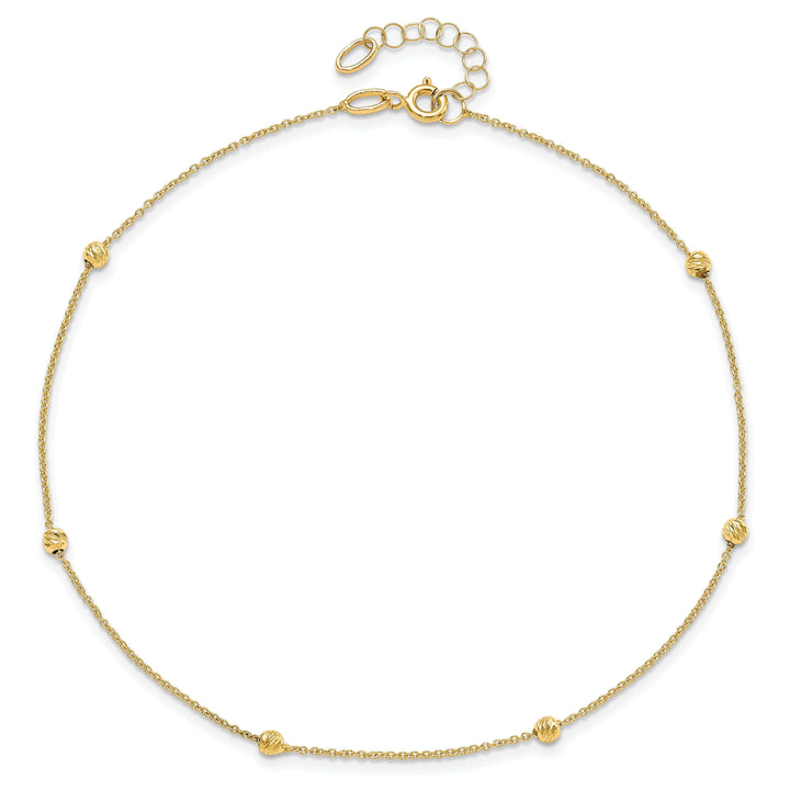 14k Yellow Gold Polished with 1 in ext. Anklet