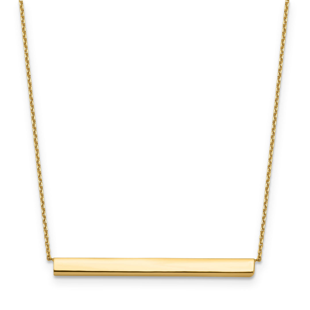 14k Yellow Gold Polished Bar Necklace