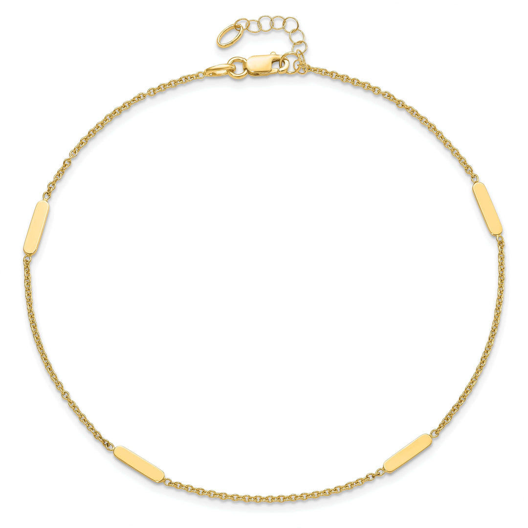 14k Yellow Gold Polished Anklet