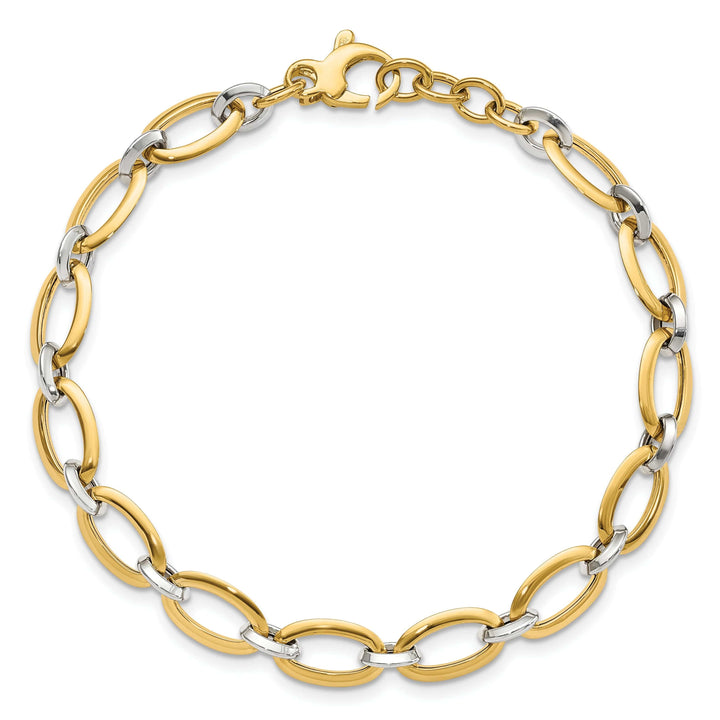 14k Two Tone Gold Polished Bracelet