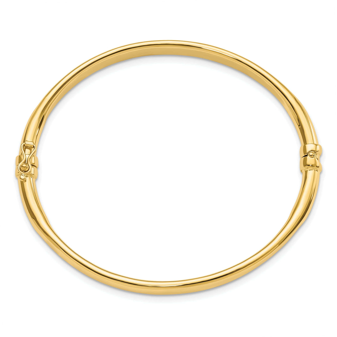 14k Yellow Gold Polished Hinged Bangle