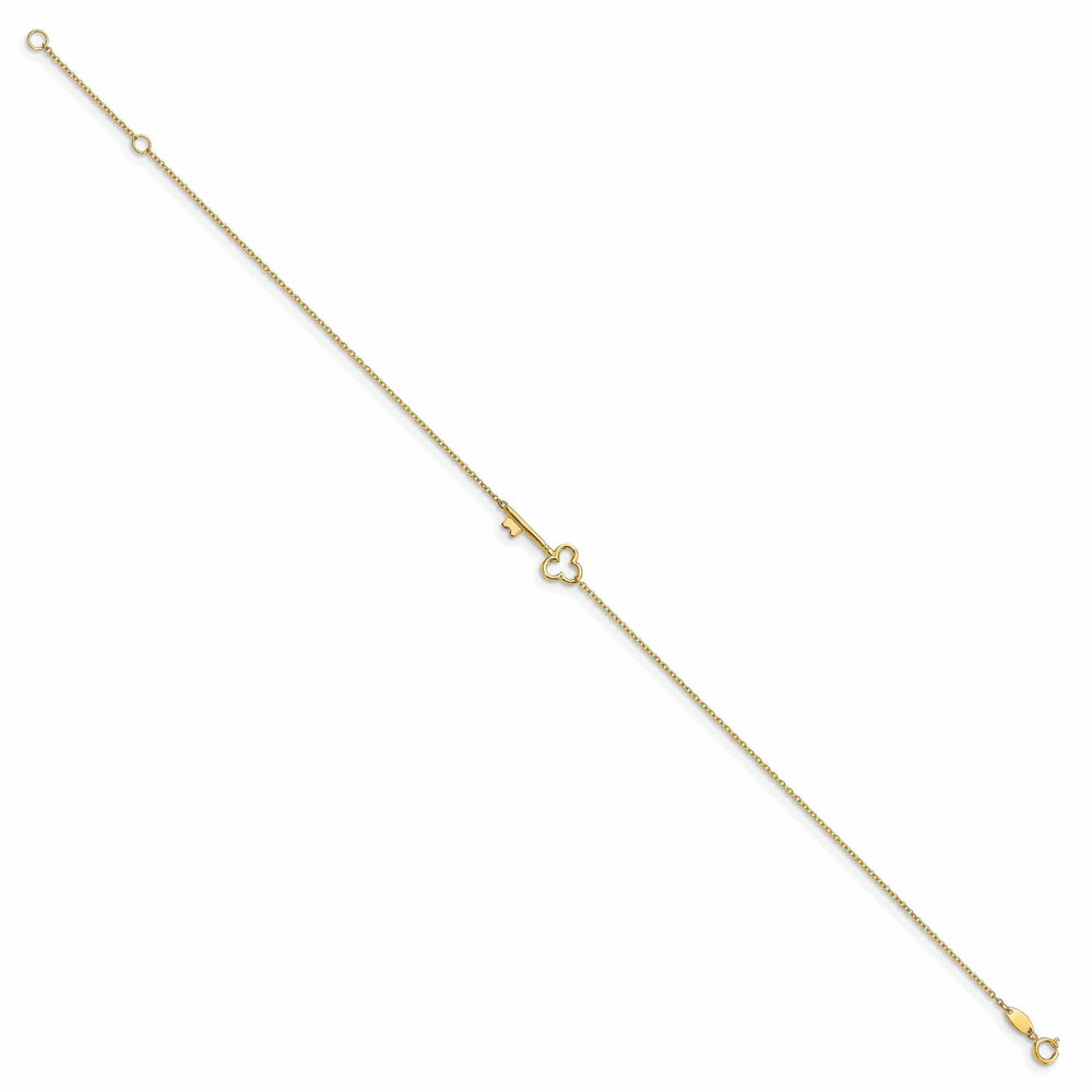 14k Yellow Gold Polished Key Anklet