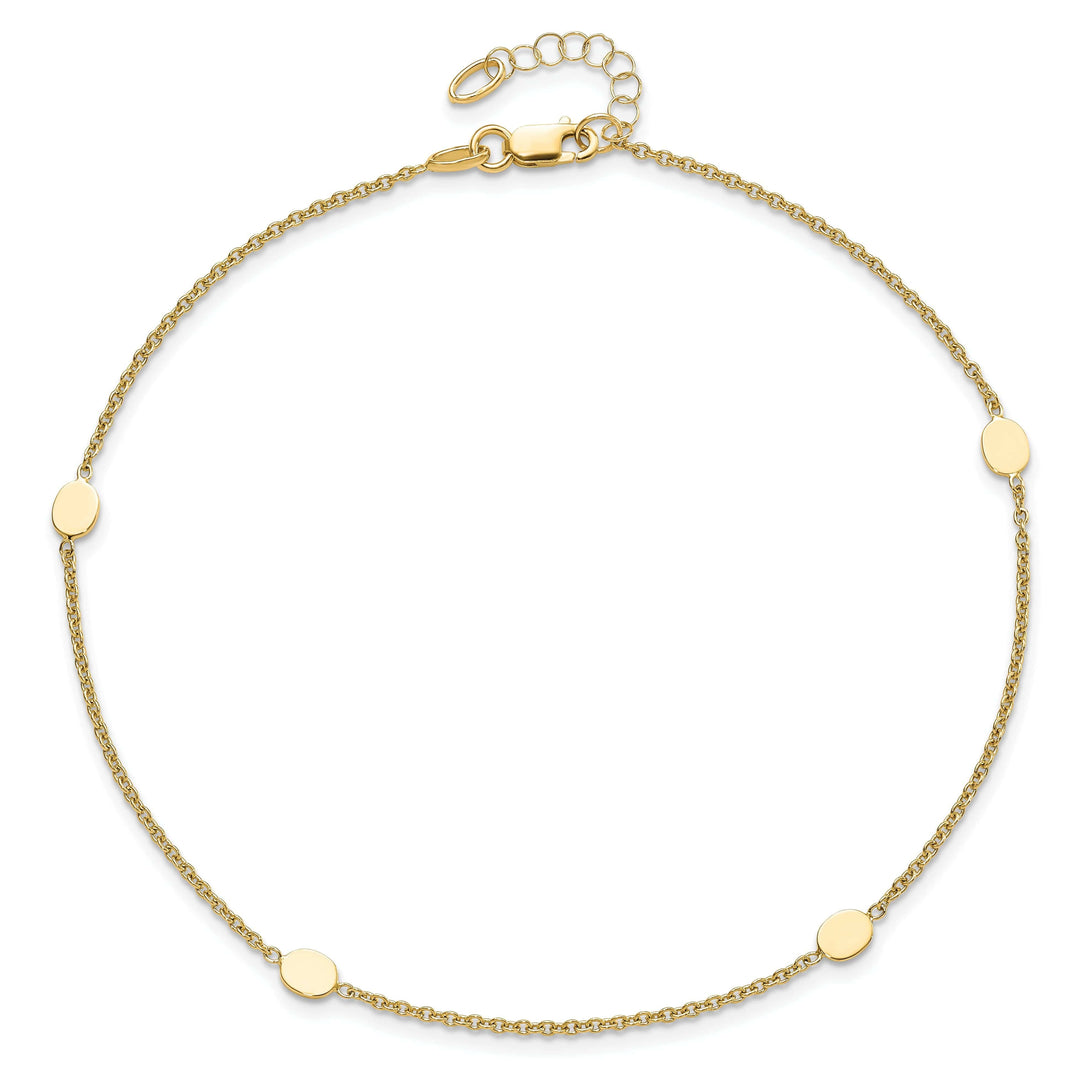 14k Yellow Gold Polished Anklet