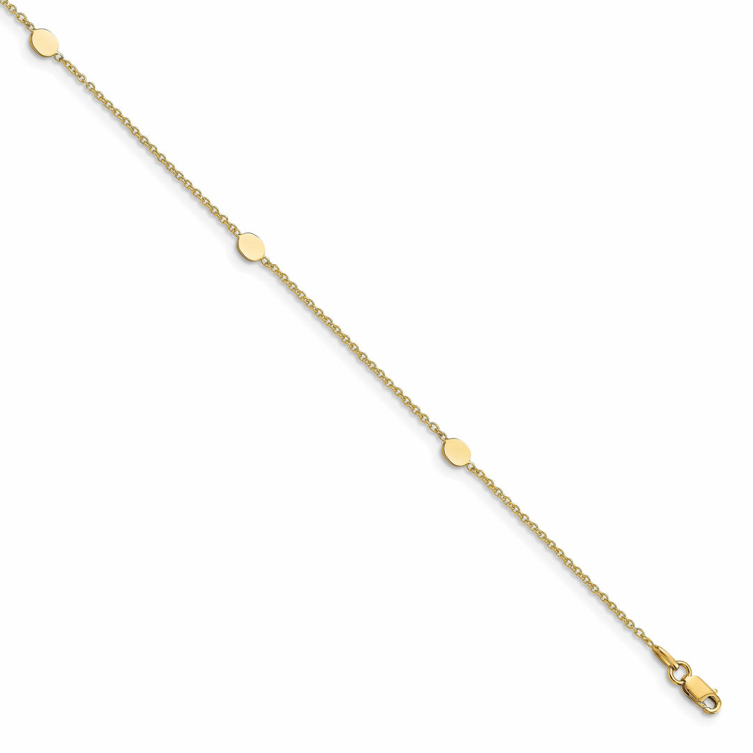 14k Yellow Gold Polished Anklet