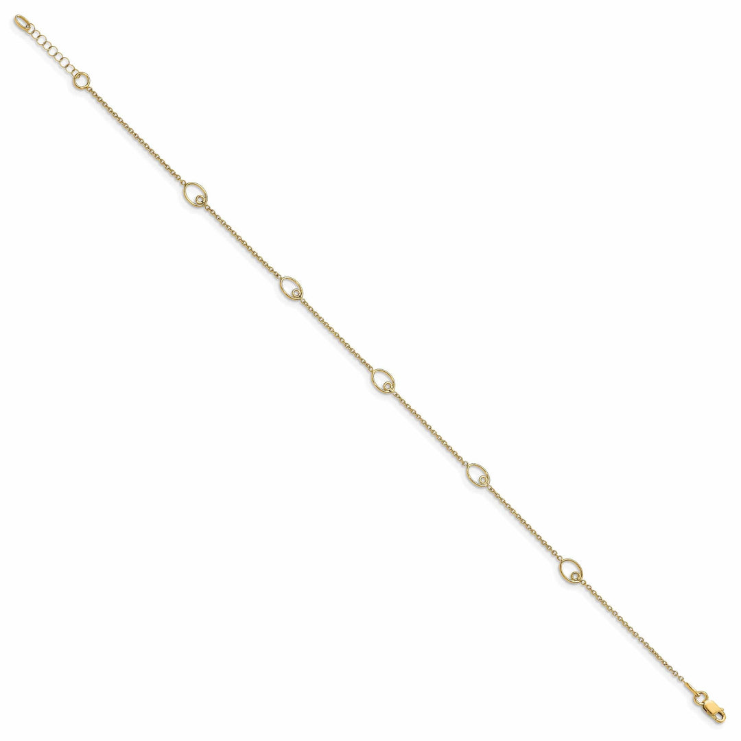 14k Yellow Gold Polished Anklet