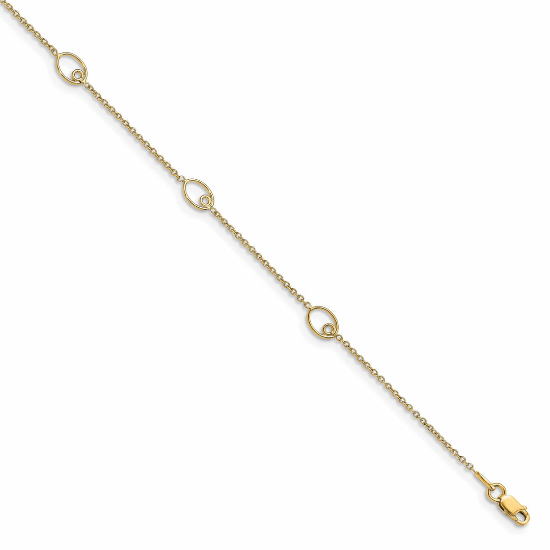 14k Yellow Gold Polished Anklet