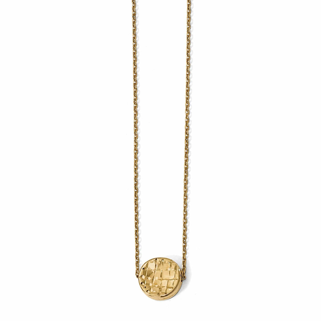 14k Yellow Gold Polished D.C Round Necklace