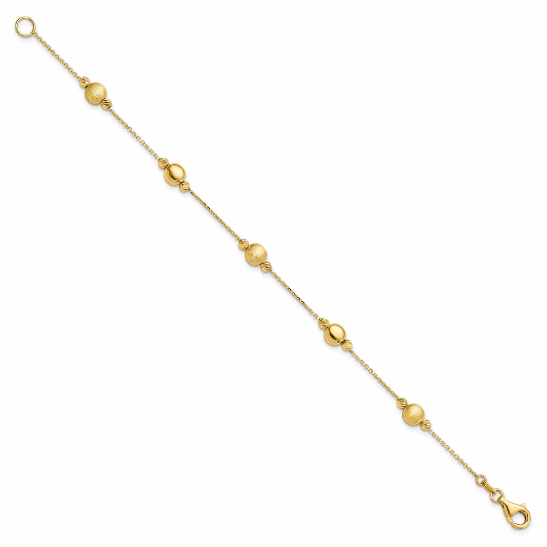 14k Yellow Gold Scratch Polish Finish Bracelet