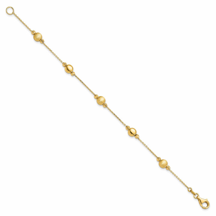 14k Yellow Gold Scratch Polish Finish Bracelet