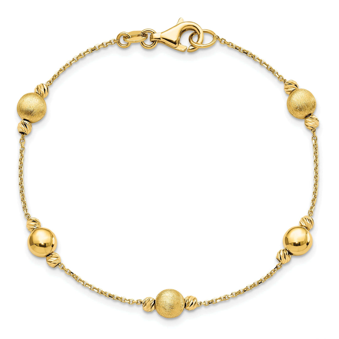 14k Yellow Gold Scratch Polish Finish Bracelet