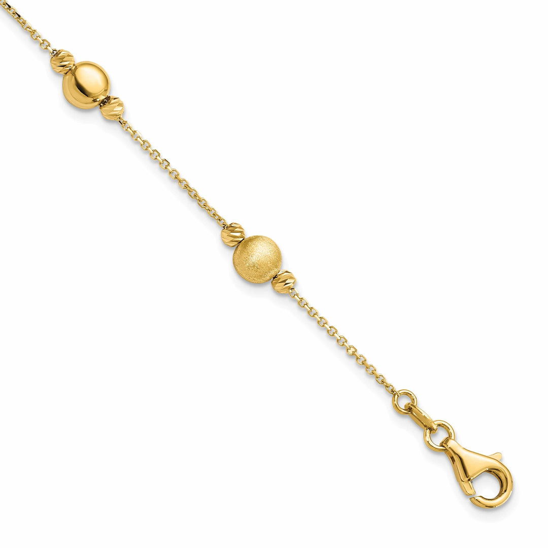 14k Yellow Gold Scratch Polish Finish Bracelet