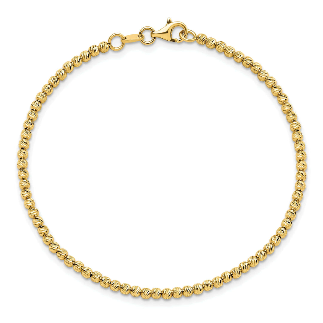 14k Yellow Gold D.C Beaded Bracelet