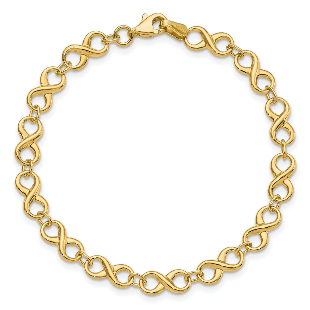 Leslie 14k Yellow Gold Polish Infinity Bracelet