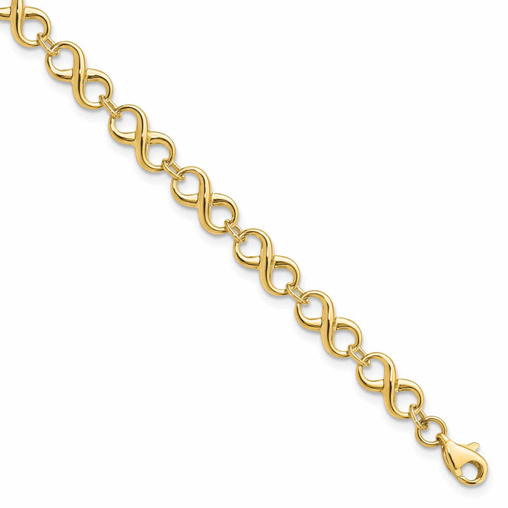Leslie 14k Yellow Gold Polish Infinity Bracelet
