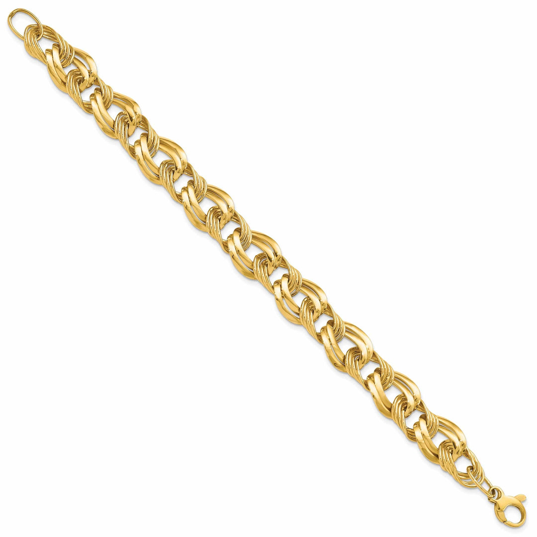 14k Yellow Gold Polished Fancy Link Bracelet