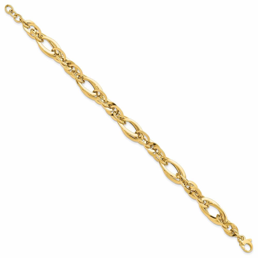 14k Yellow Gold Polished Fancy Link Bracelet
