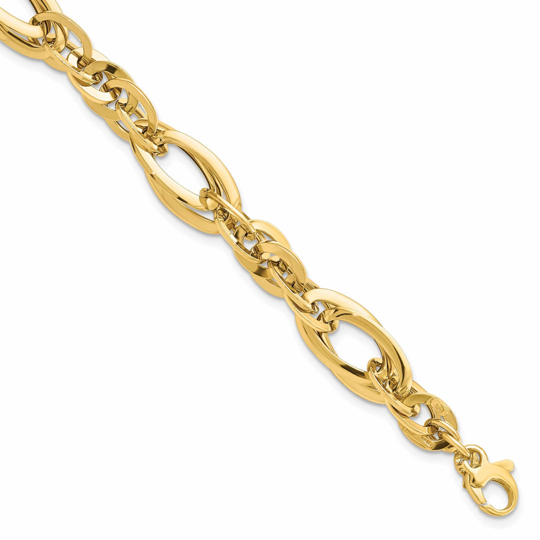 14k Yellow Gold Polished Fancy Link Bracelet